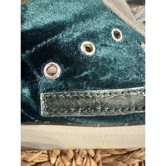 Golden Goose Superstar Suede Green Velvet Glitter Low-Top Sneakers Size 9 - Picture 9 of 14